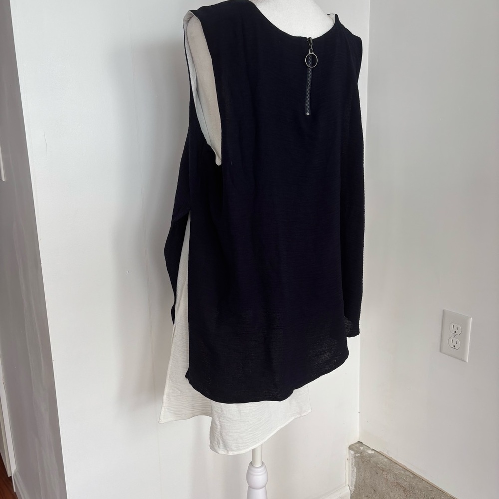 Franne Golde Tunic Size XL Navy and White - Picture 3 of 17